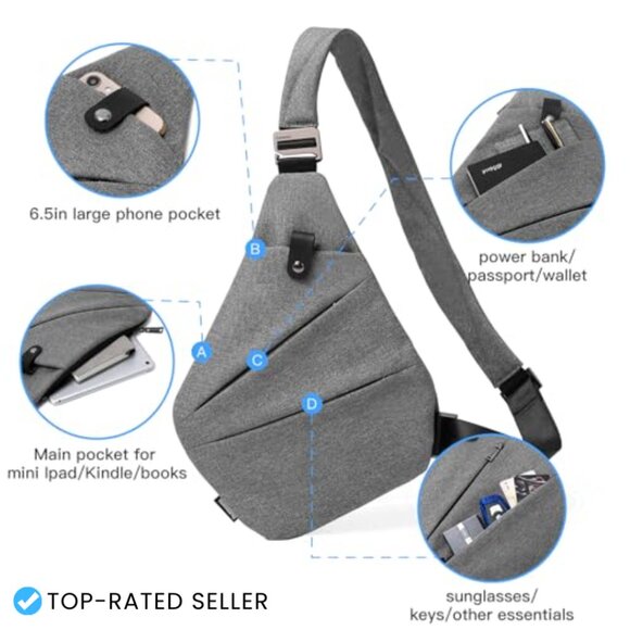 Sling Backpack Crossbody Bag Travel Outdoor Sport Casual Daypack Adjustable